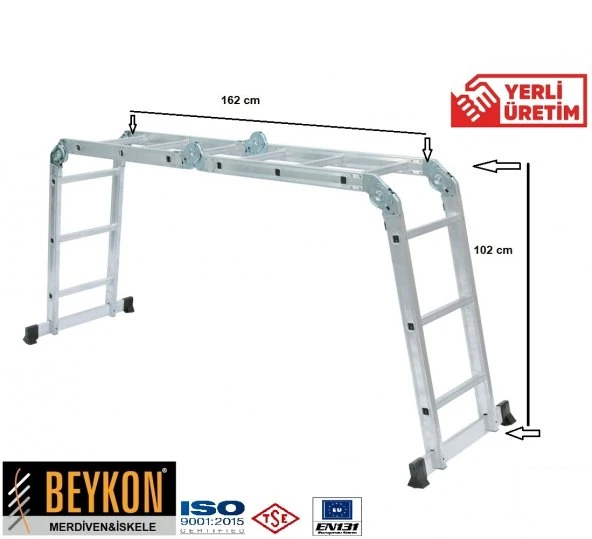 BEYKON 3.70 M KALIN PROFİL AKROBAT MERDİVEN 5.799 TL **Sepete Özel**