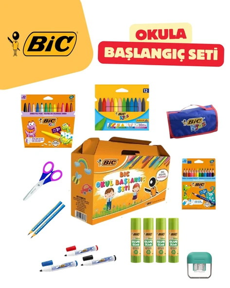 BİC Okul Seti Kırtasiye Seti (1 Kalem Kutusu + 1 Kurşun Kalem + 1 Silgi)