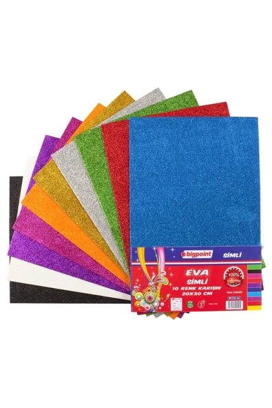 Bigpoint Simli Eva 20x30 cm Karışık 10 Renk