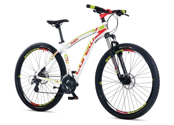 Corelli Dusty 2.0 HD Fren Shimano 21 Vites 26 Jant Dağ Bisikleti Beyaz Yeşil Kırmızı