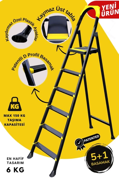 Ertekpa Leo 5+1 Basamaklı Metal Merdiven 3,7 ( 6 ) 1.699 TL **Sepete Özel**