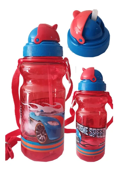 Erkek Çocuk Matara 500 ml Kırmızı Extreme Speed Suluk